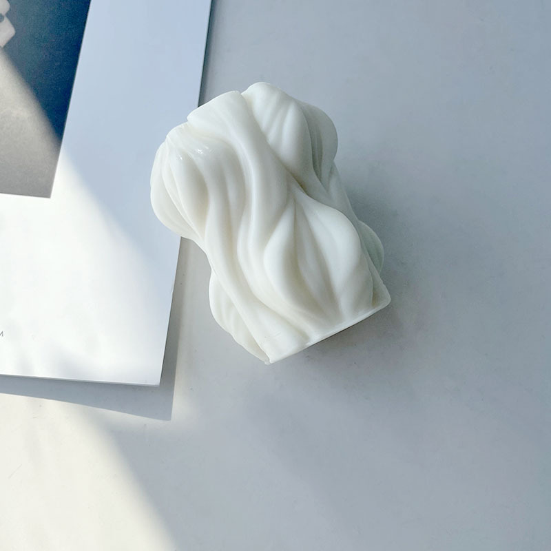 Transfronteriza onda geométrica aromaterapia vela molde de silicona DIY hecho a mano jabón yeso decoración fragante piedra herramienta abrasiva de silicona