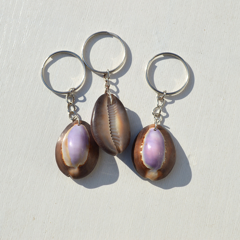 보라색 바다 동전 열쇠 고리