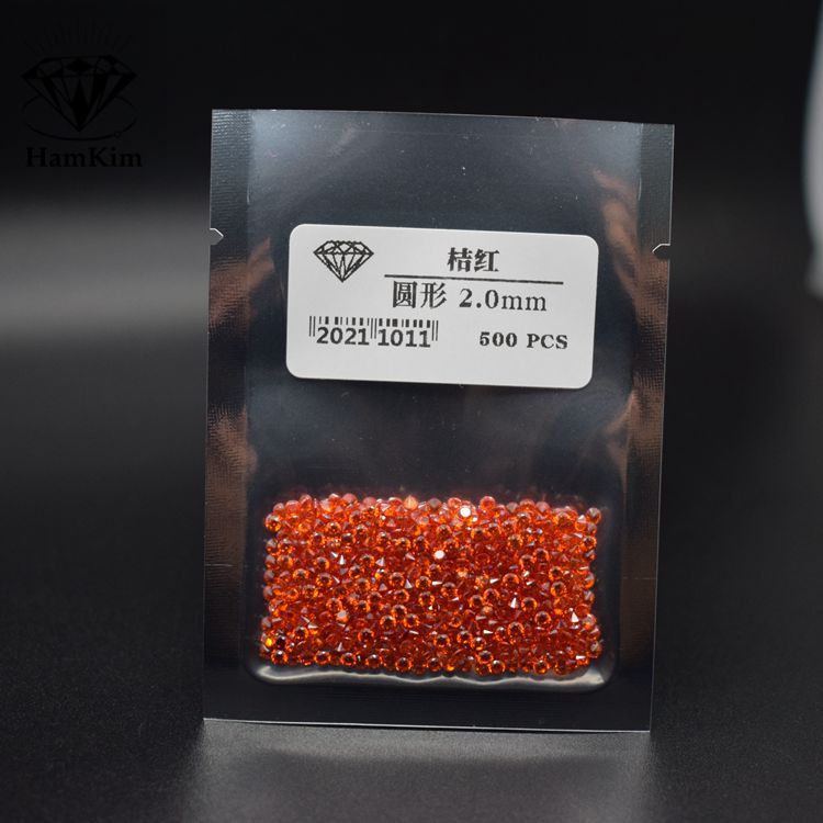 圆形 桔红小钻
