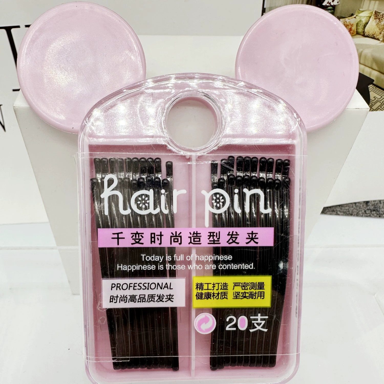 One-Word Hair Clip (Hyuna) — Stainless Steel Korean Candy Bangs Pin, 6 cm, Multi-Color Boxed Set
