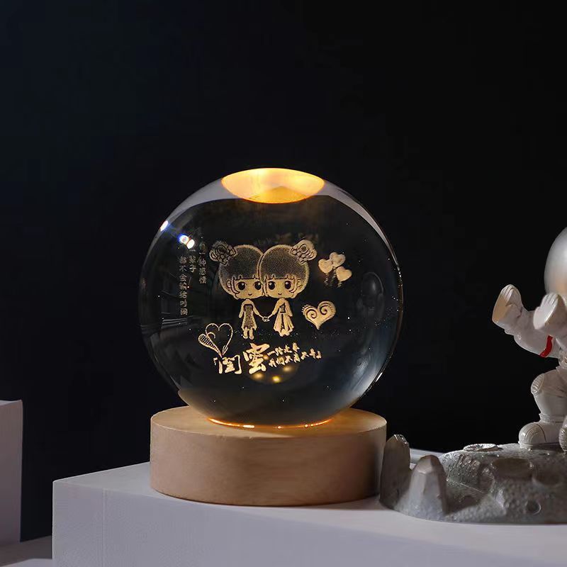 Cielo estrellado luminoso bola de cristal decoración Sol Galaxy Regalo de Cumpleaños luz de la noche regalo del Día de San Valentín de Navidad