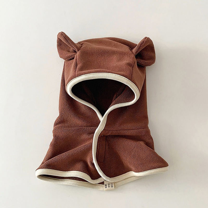 Sombreros para bebés más gruesos otoño y invierno baby buzzer unido calentamiento para niños gorras para orejas para niños y niñas collar