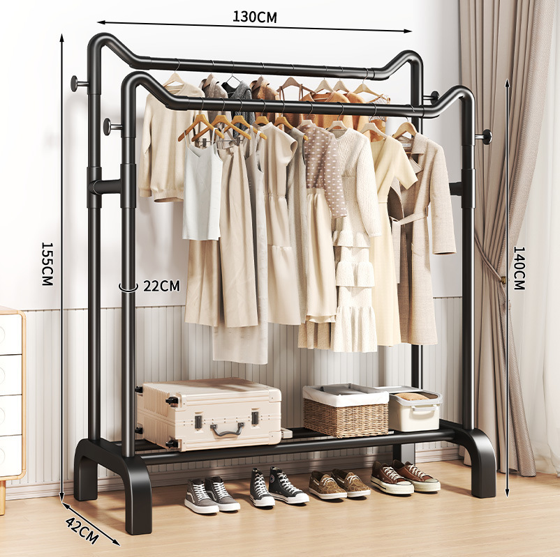 Tendedero piso a techo dormitorio doméstico colgar ropa plegable dormitorio interior simple almacenamiento móvil secado al sol perchero