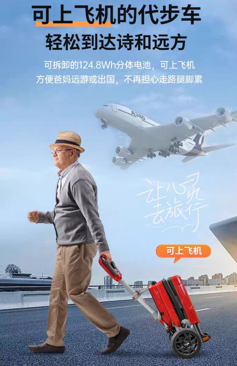 Elderly Mobility Scooter, Foldable Electric Wheelchair for Seniors, Four-Wheel Electric Vehicle for Disabled People, Elderly Mobility Quadricycle