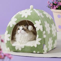 云朵狗窝舒棉绒提花加厚保暖猫窝舒适柔软宠物窝垫子四方跨境专供