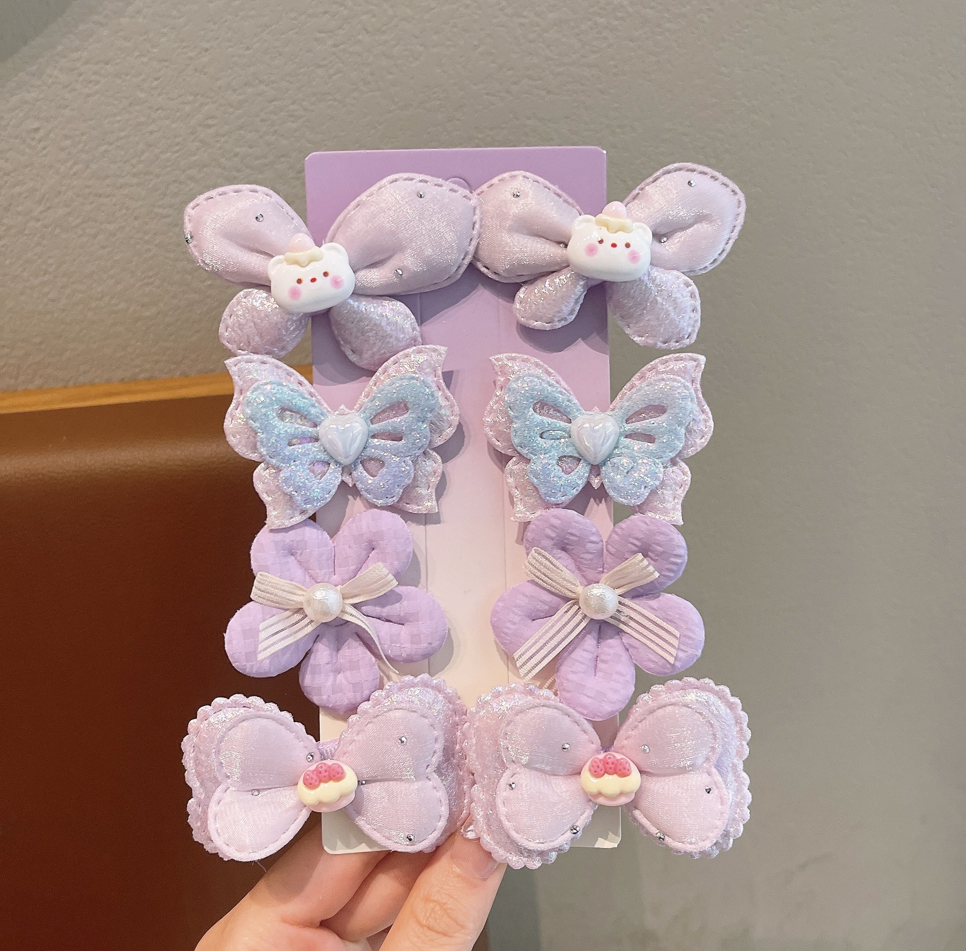 Niños arco iris color gradiente arco clip para el cabello simple atmósfera pequeña clip superior detrás del cerebro clip para el cabello de niños