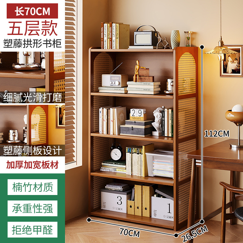 Estantería de ratán, estante de piso a techo, una pieza contra la pared, sala de estar, almacenamiento doméstico, armario de almacenamiento de libros, estantería simple de varios pisos image 10