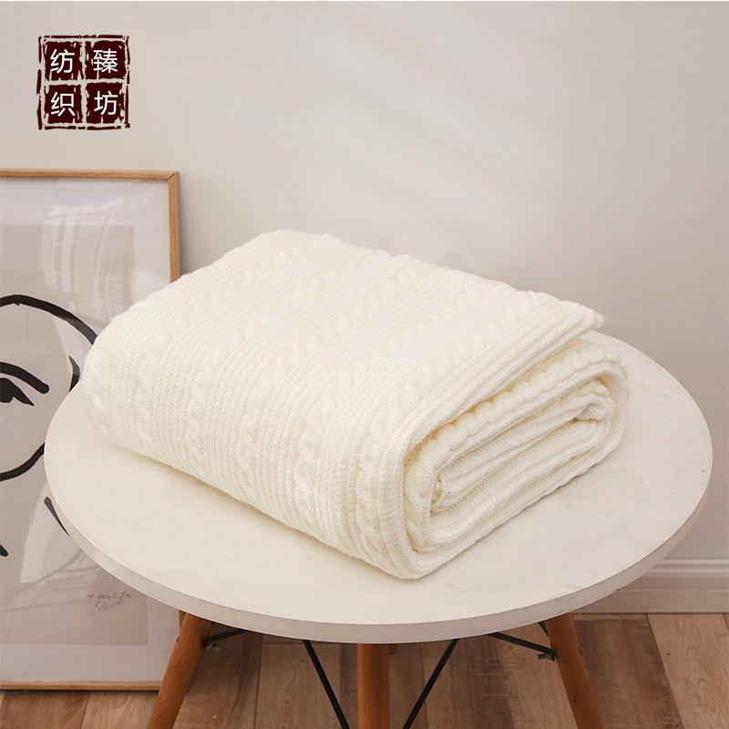 新品  厂家直销线毯针织盖毯沙发毯流苏毯