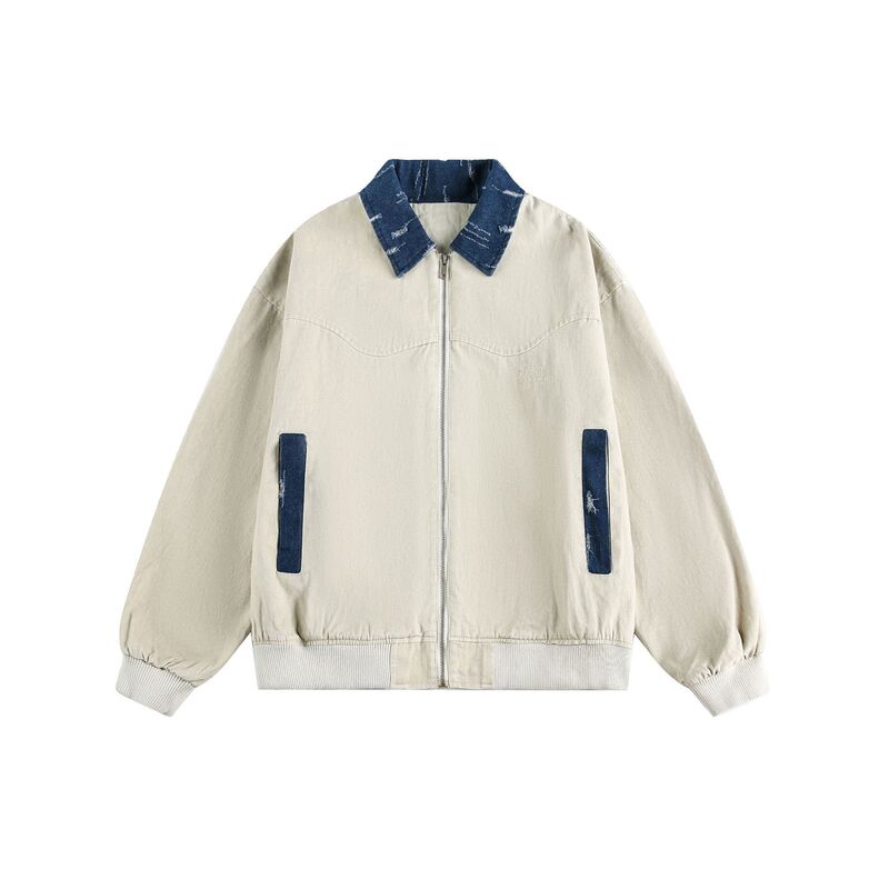 Cattee American Pure Cotton Denim Splicing Washed Work Jacket Men's and Women's Cleanfit Detroit Canvas Jacket Cattee American Pure Cotton Denim Splicing Washed Work Jacket Men's and Women's Cleanfit Detroit Canvas Jacket