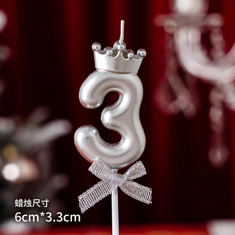 Rojo en línea creativo corona arco digital vela decoración de la torta de cumpleaños plug-in de fiesta de cumpleaños de vestir