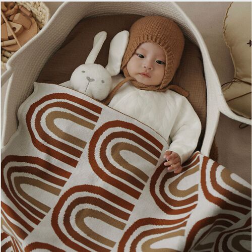 Ins Korean style new thickened knitted cotton baby blanket air conditioning blanket nap blanket sofa blanket blanket