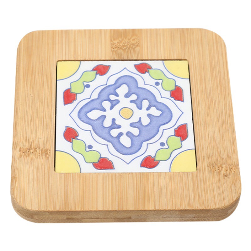 Alfombrillas de Madera Maciza Estilo Japonés al por Mayor, Alfombrillas Aislantes para Ollas, Posavasos, Manteles Individuales, Alfombrillas para Cazuelas, Resistentes a Altas Temperaturas para Cocina