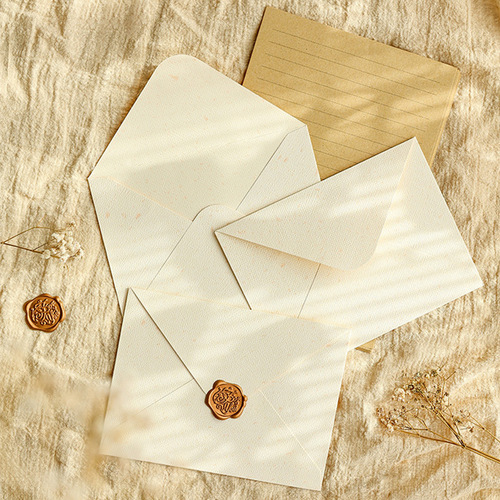 Retro letter paper, linen pattern, horizontal lines, kraft letter paper, fire paint seal, holiday literary message letterhead