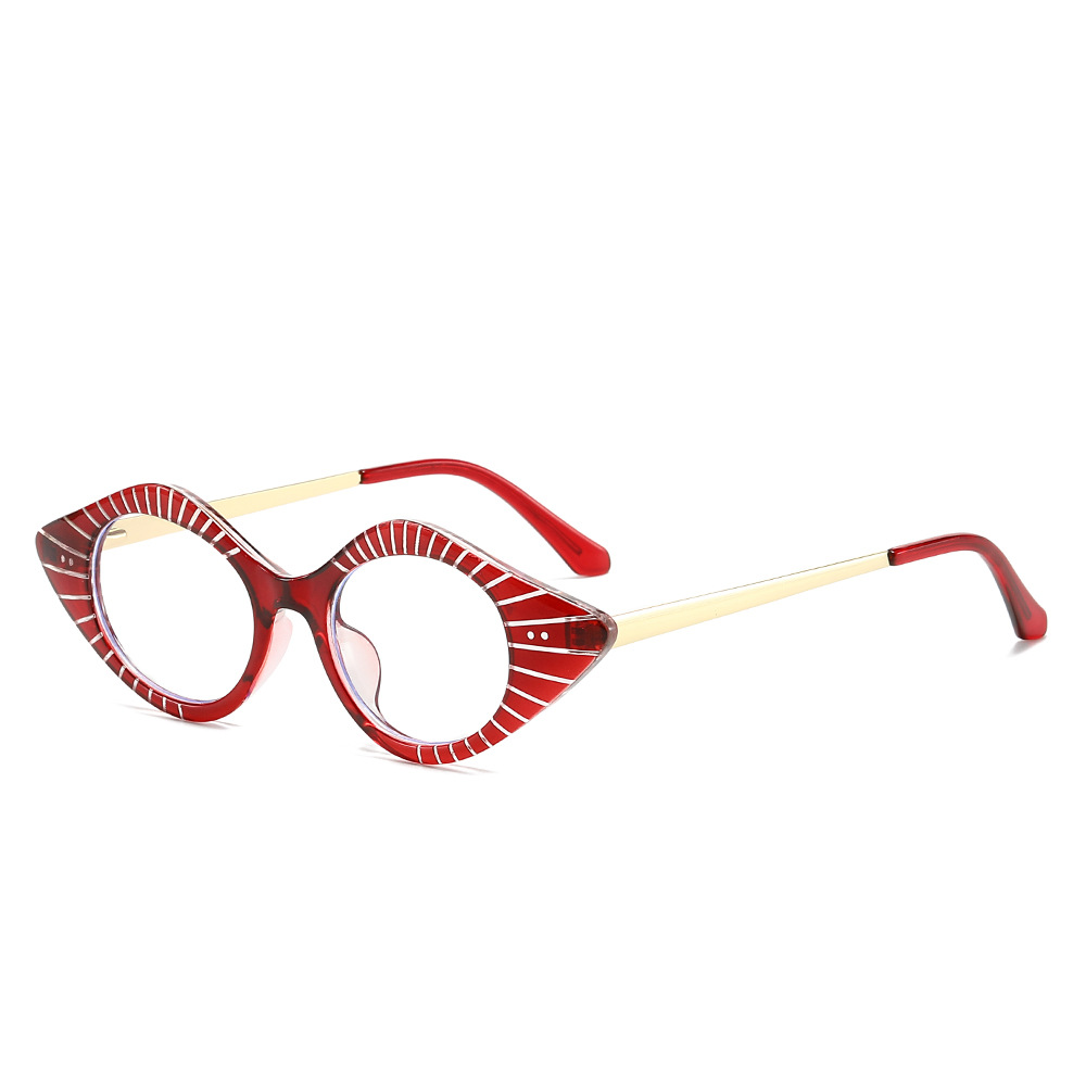 Cross-border Personalized Multi-color Cat-eye European And American Trendy Retro Patchwork Lip-shaped Frame, Foreign_voghion.com