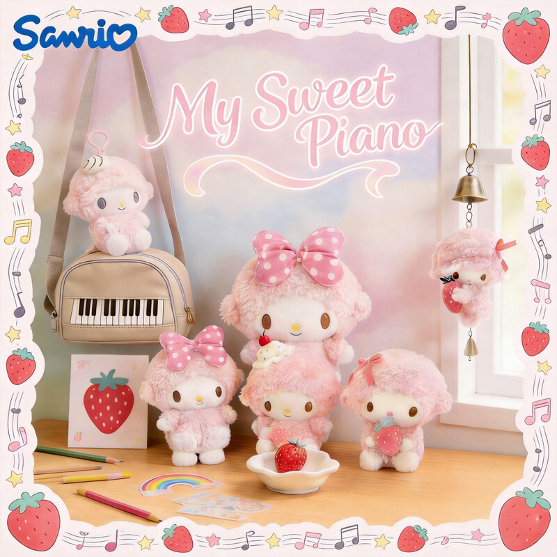 Authentic Changyi Sanrio Piano Biailuo Lamb Doll Small Pendant Bag Charm Girl Gift