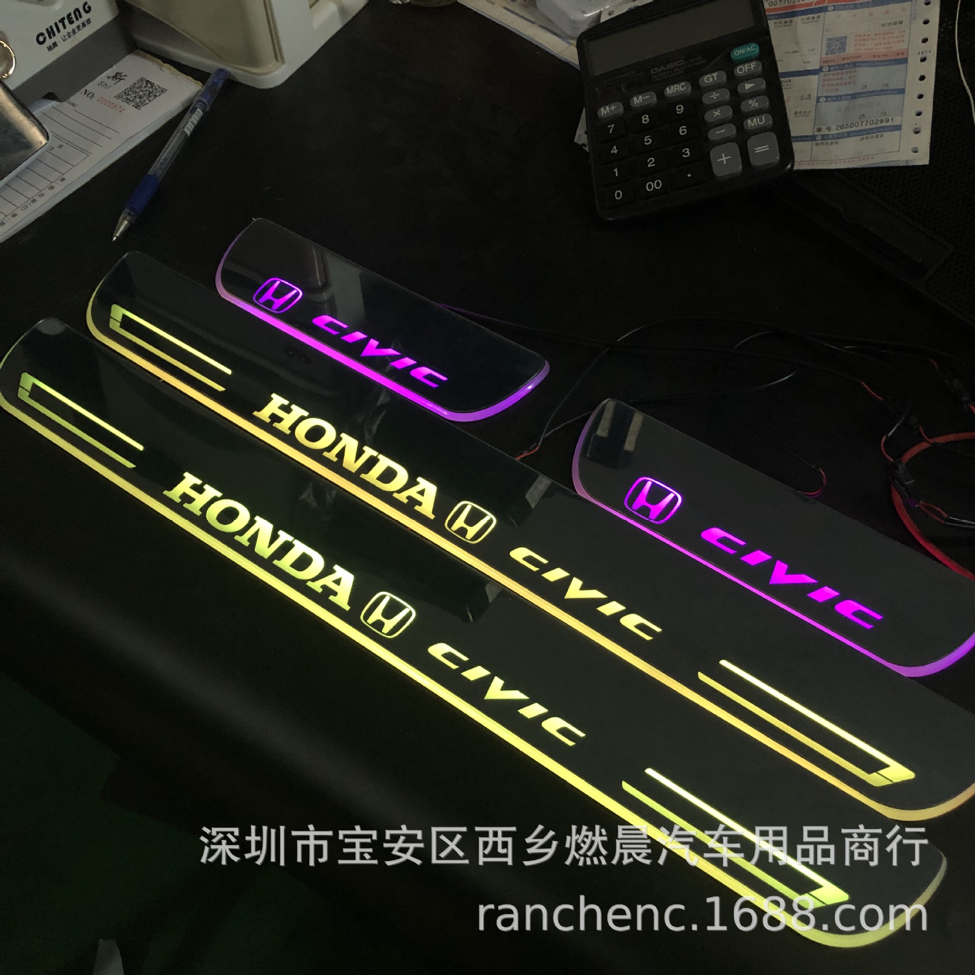 适用思域十代CRVXRV艾力绅奥德赛歌瑞改装门槛条LED流光迎宾踏板