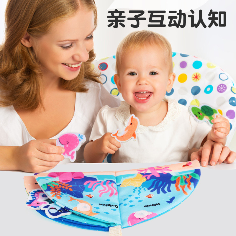 Tiktok libro de tela para bebés educación temprana 0-1 años de edad bebé sonando papel rasgado libro puede morder iluminación 3-6 meses juguetes educativos