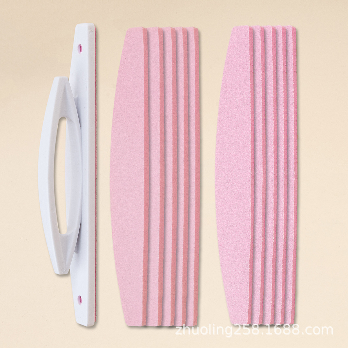 Con mango reemplazable esponja archivo conjunto de 10 piezas medio mes de Arte de uñas tira de arena herramienta negro alto elástico no caer arena manicura