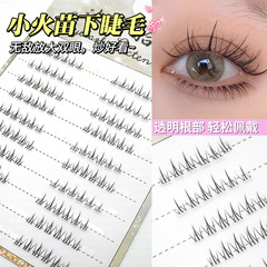 Small flame lower eyelashes false eyelashes single cluster segmented female natural simulation transparent stem self-grafting comic eyelashes