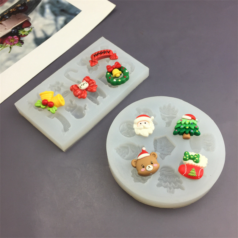 漫画サンタクロースブーツクリスマスは砂糖ケーキチョコレートクリスマス装飾シリコン金型を飾る|undefined