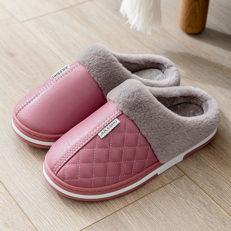 棉拖鞋女款秋冬季保暖毛绒2025新款室内家居防水防滑拖鞋男防臭拖