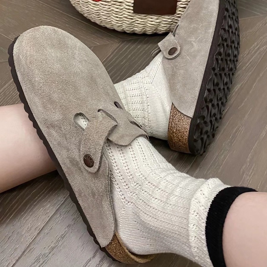 Birkenstock shoes woolly shoes women wear peas a slip-on 2023 women's shoes autumn and winter everything plus cashmere warm cotton shoes wholesale