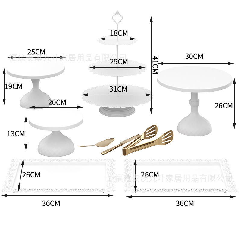 Juego de Soportes para Tartas de Hierro Forjado Estilo Europeo, Decoración para Bodas, Exhibición de Postres, Soporte para Aperitivos, Accesorios para Fiestas de Cócteles, Juego de Platos para Tartas image 8