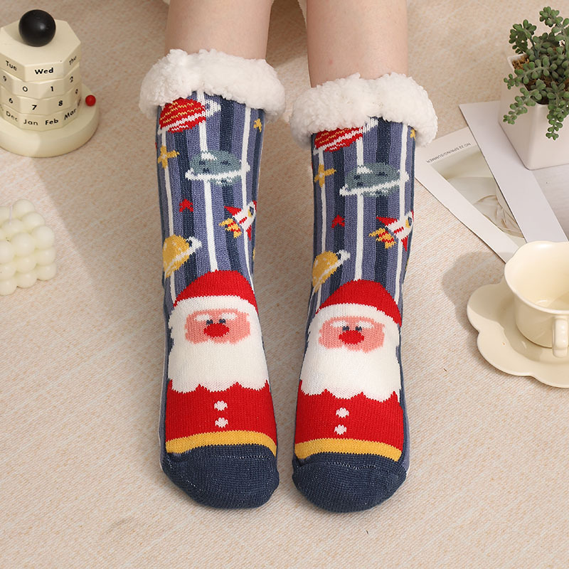Calcetines de lana de cordero para mujer, para invierno y Navidad, calcetines antideslizantes para adultos, para interiores, para la nieve, para la alfombra, para el hogar. image 5