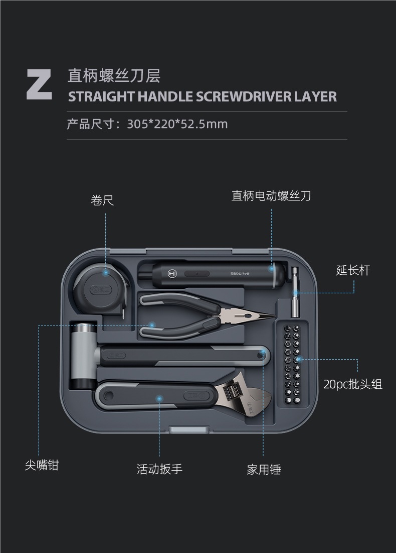 Nenggong Box Multifunctional Hardware Repair Car Portable Combination Electric Drill Wrench Full Set Home Tool Box Set