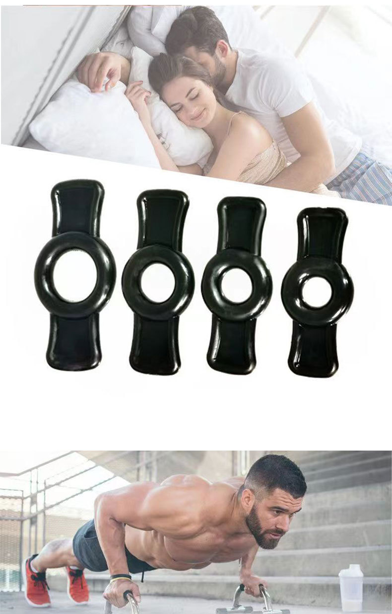 Adult Sm Cock Ring for Men, Invisible Design, Couples’ Delayed Intercourse, Black TPE Set — detail image 7