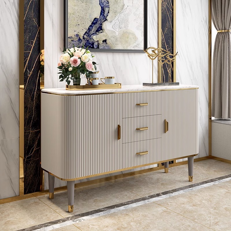 Light Luxury Sideboard American Simple One-Piece Wall High Cabinet Wall Side Home Storage Living Room Entrance Storage Cabinet
