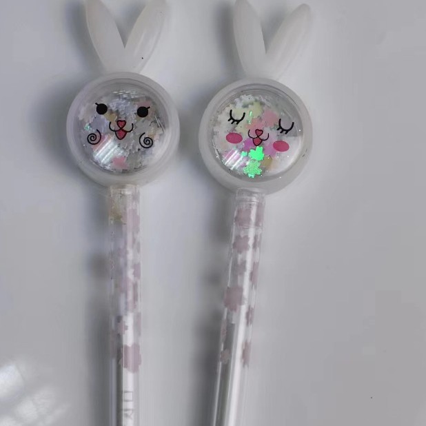 Lindo de alta apariencia lentejuelas gel pluma de dibujos animados animal forma estudiante pluma de agua creativa papelería oficina firma pluma