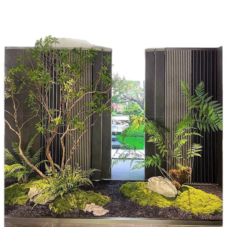 メーカー卸売馬酔った木材シミュレーション緑植物造園セット屋内と屋外の窓シンプルな装飾風景木ガジュマルの木偽|undefined