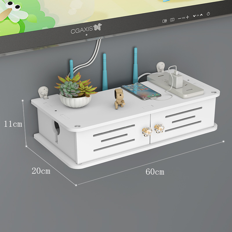 Creativo Punch-free rack de almacenamiento de pared TV Set-Top Box rack de pared dormitorio sala de estar router caja de almacenamiento al por mayor
