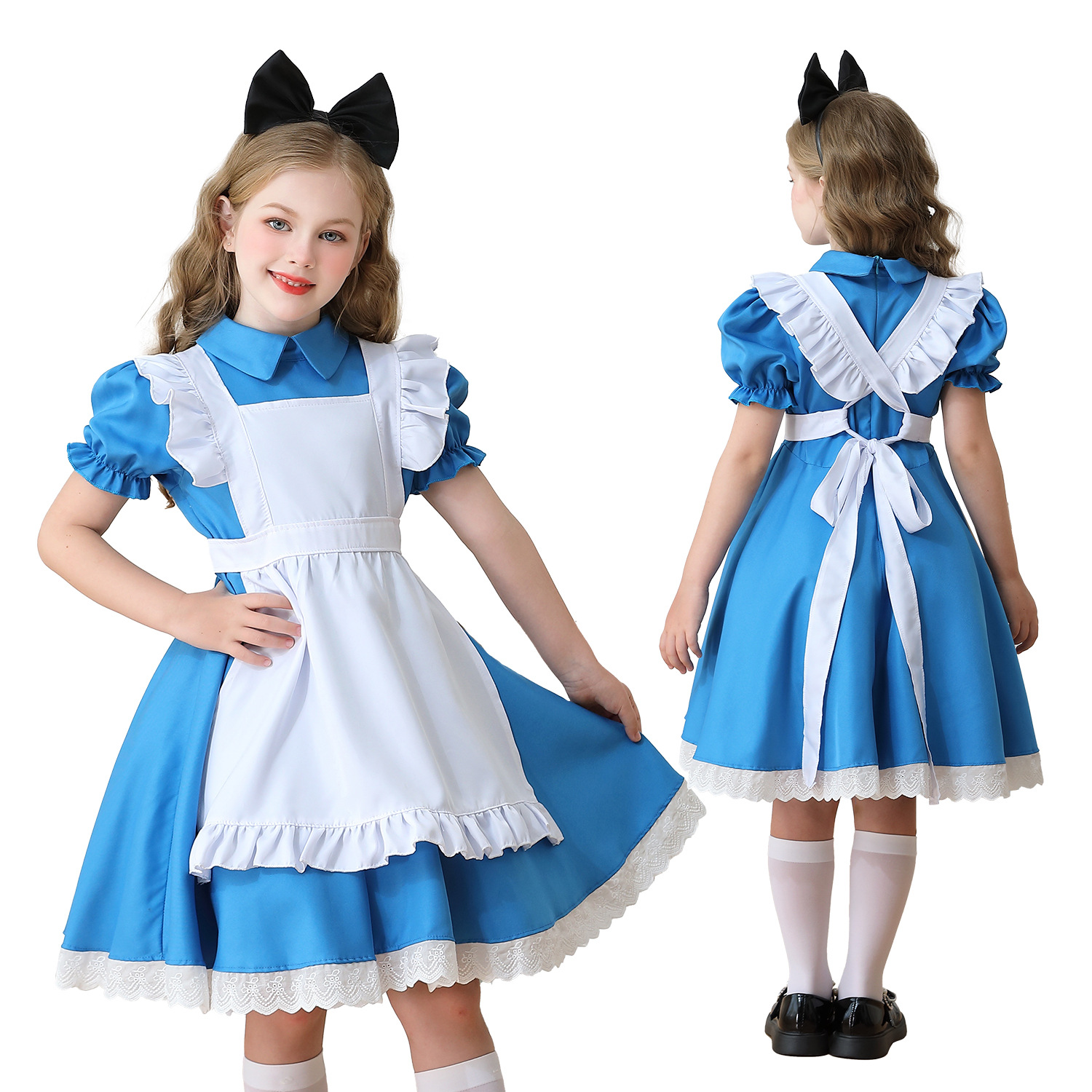 Alice Children's Performance Costume Maid Costume Halloween Girl's Costume Pastoral Farm Style Lolita dress cos