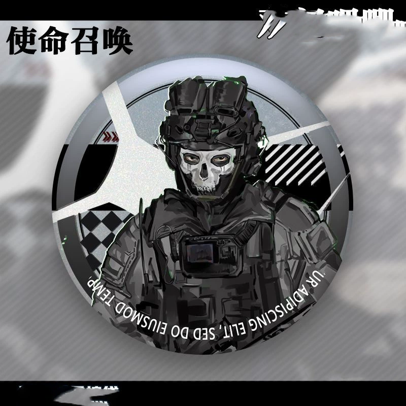 Жестяной значок (Call of Duty) Ghost Keegan Konig — лазерная печать 58 мм, железная застёжка, одиночный или набор 5 шт.