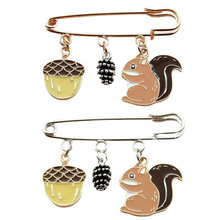 爱森系松鼠松果花朵别针牛仔裤束腰包包徽章胸针个性创意胸针饰品