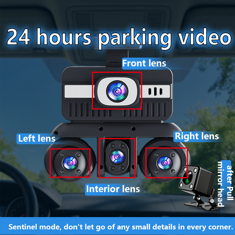 W18-5 Lens Dashcam 3.16-inch 1080P Five-Channel Camera Manufacturer's Best-Selling Product for Foreign Trade and E-commerce on Amazon