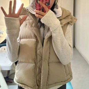 high quality in stock to the edition! Multi-color LULU Puff Goose Down Jacket Hooded Vest Jacket Top