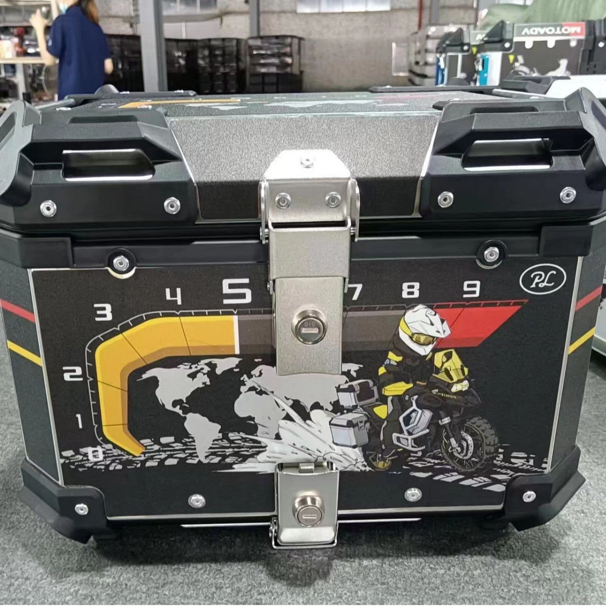 Ahora 45L instrumento calcomanía negro/blanco coche eléctrico/motocicleta/bicicleta/motocicleta de aleación Aluminio tronco plano