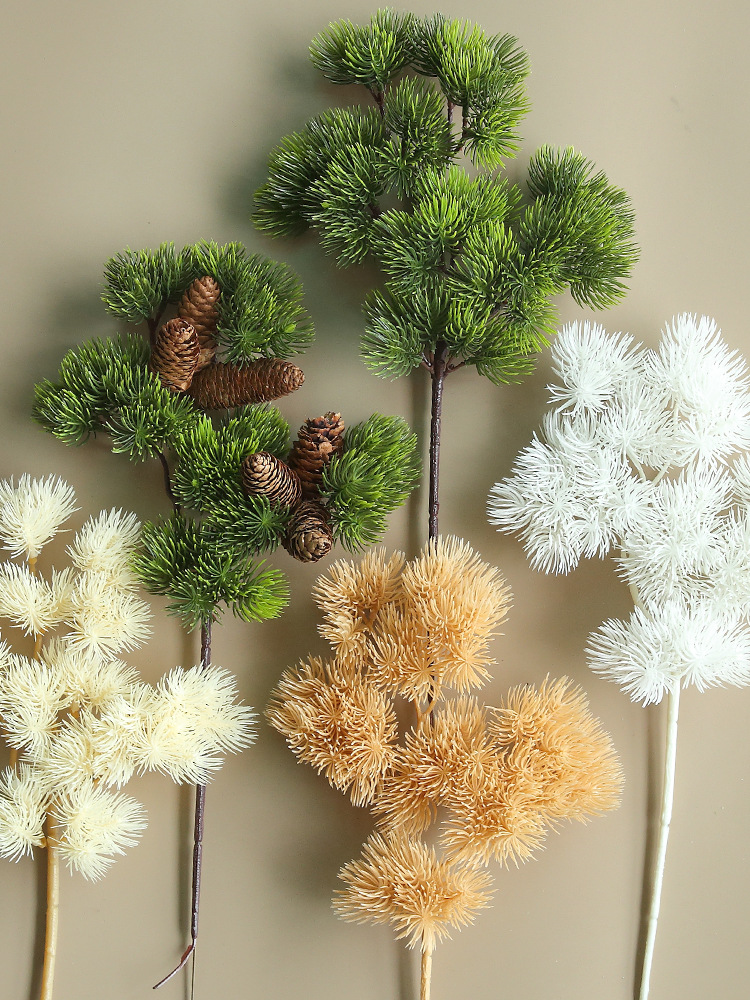 Pine Needle Thuja Branch False Flower Pine Tree Potted Pine Branch Props Dried Flower Plastic Flower Pine Tree Leaves False Leaves