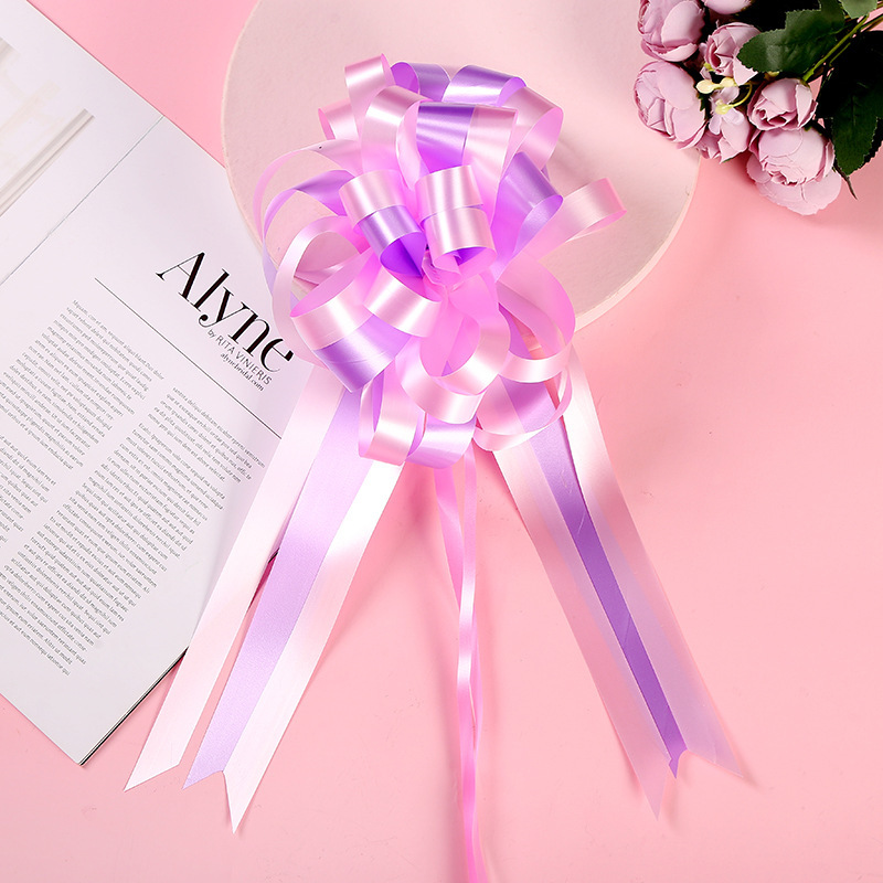 Flor tienda suministros gran perezoso tirar flor material de embalaje de dos colores arco flor bola boda coche mano tirar flor