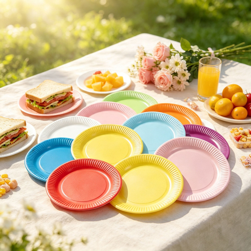 Cross-border foreign trade 7inch Colorful paper plates, eco-friendly cake paper plates, birthday party decorations, disposable paper plates, in stock for wholesale Cross-border foreign trade 7inch Colorful paper plates, eco-friendly cake paper plates, birthday party decorations, disposable paper plates, in stock for wholesale