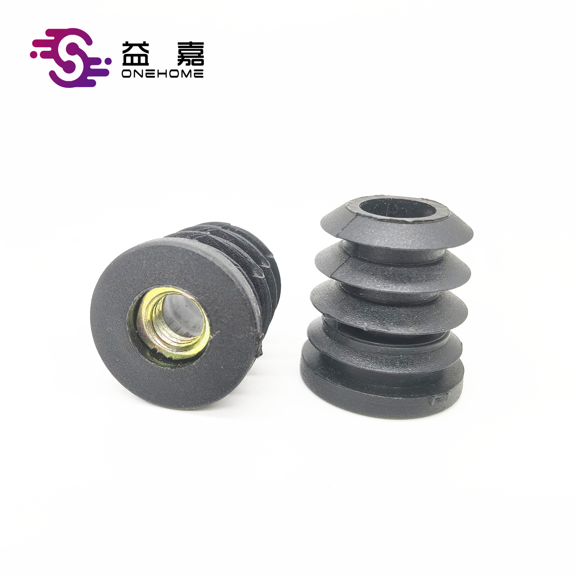 22圆加长螺母塞7分M8牙叶片式管塞  PP圆管轮塞套