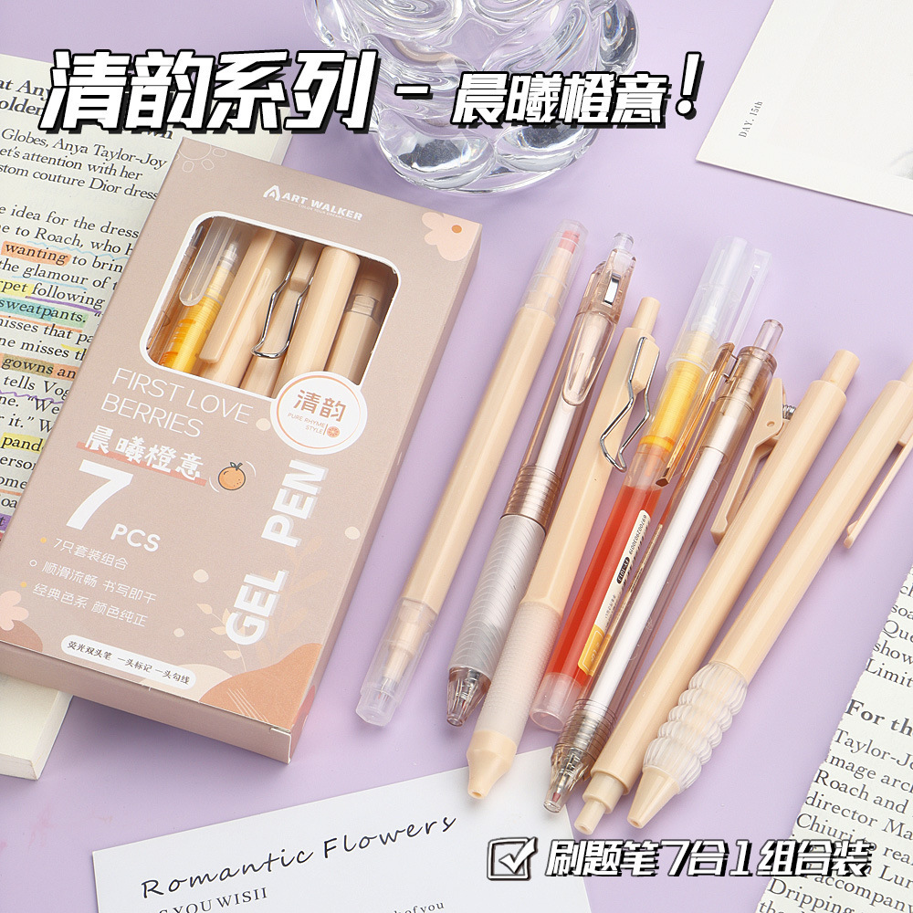 Dopamina de color negro, bolígrafo neutro, bolígrafo de alto valor visual, bolígrafo de movimiento de 0,5 mm, bolígrafo negro