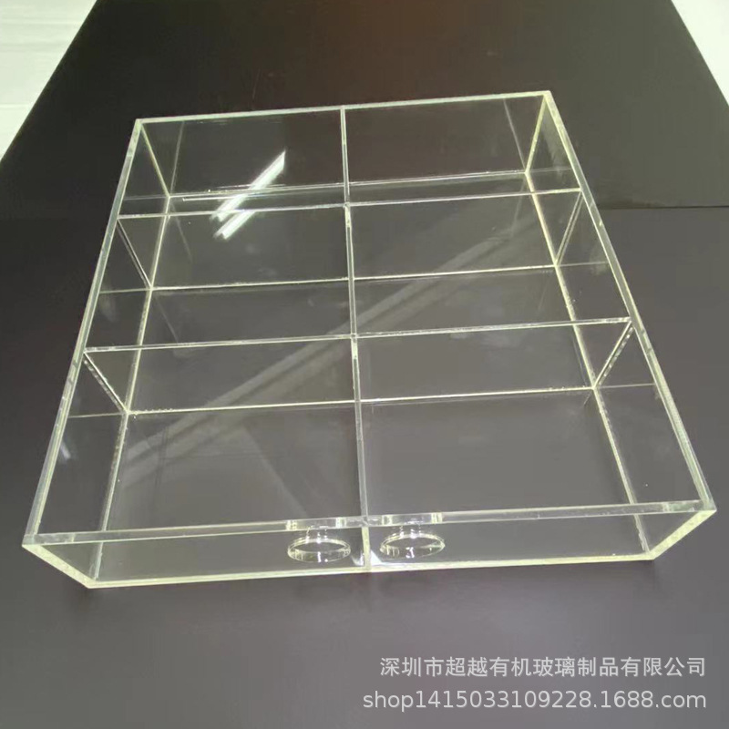 化妆品亚克力收纳盒分格整理盒抽屉内置分隔亚克力透明盒方形