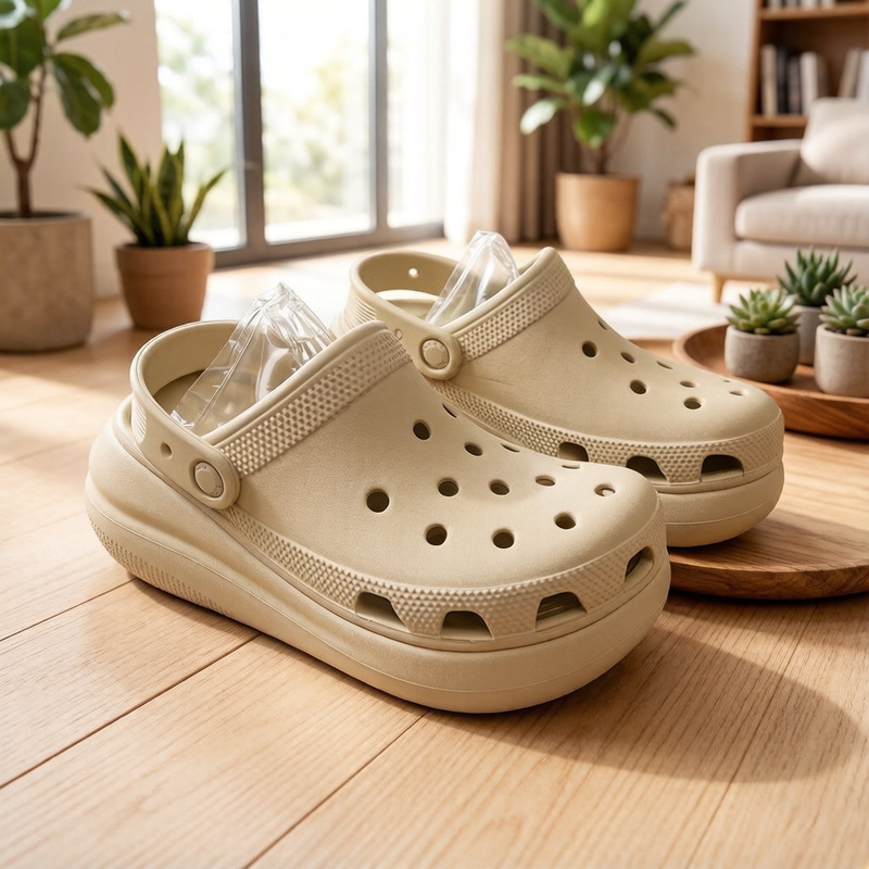 Puff Thick-Soled Clogs for Women, Height-Increasing, Slimming, Waterproof, Quick-Drying, Versatile Casual Sandals for Couples, In-Stock Mixed Batch