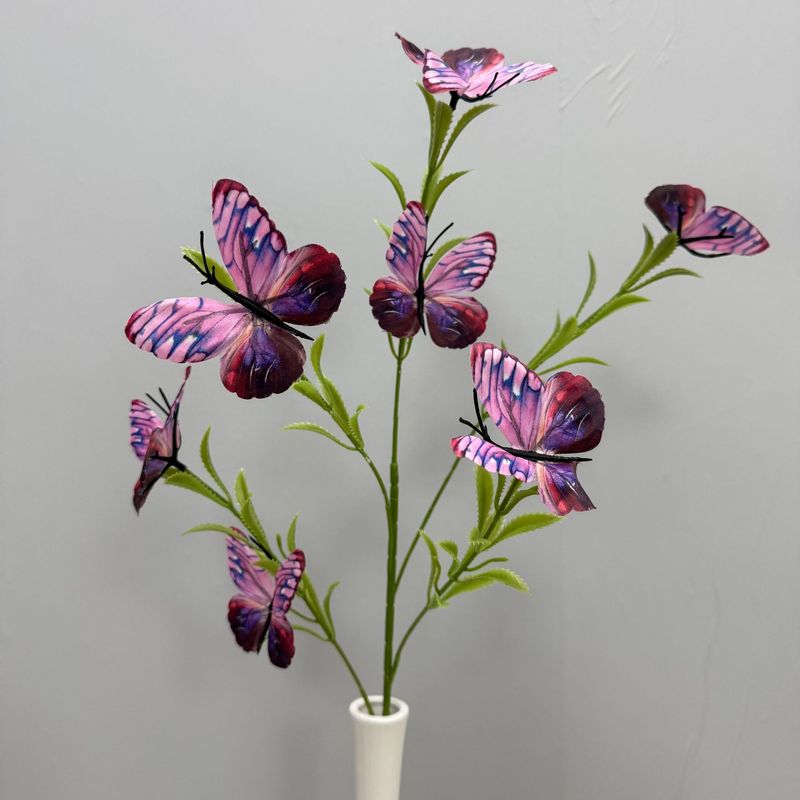 仿真7头蝴蝶花假花家居摆放花艺摄影道具花仿真花场景布置花束|undefined