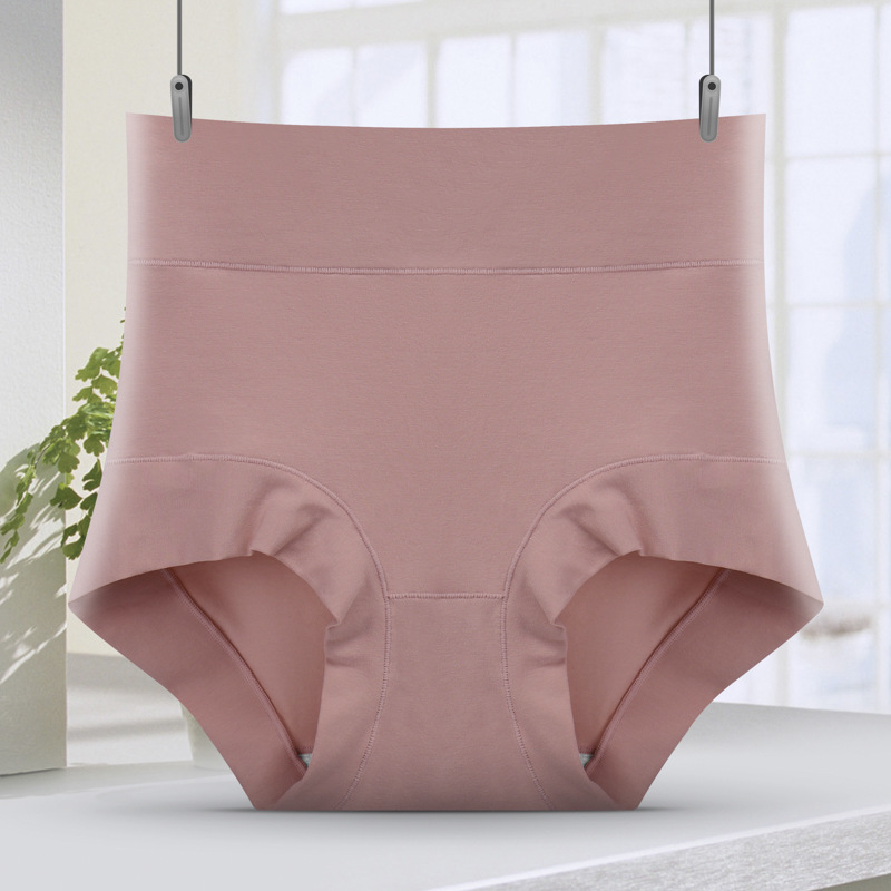 60S algodón cintura alta abdominal ropa interior de mujer 7A algodón antibacteriano cintura alta abdominal elevación de cadera de mujer triángulo ropa interior
