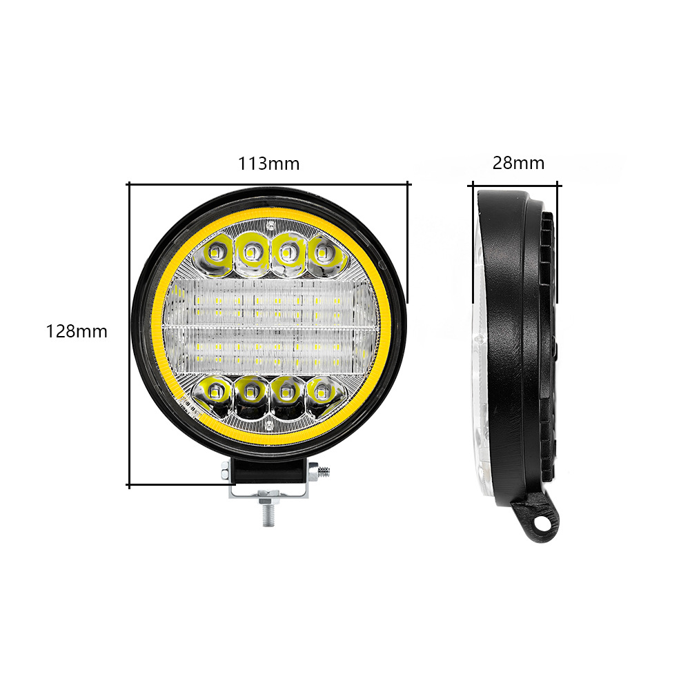 Cross-Border Truck Car Led Work Light Angel Eye Ring 4-Inch 126W Off-Road Vehicle Inspection Light Spotlight Modification